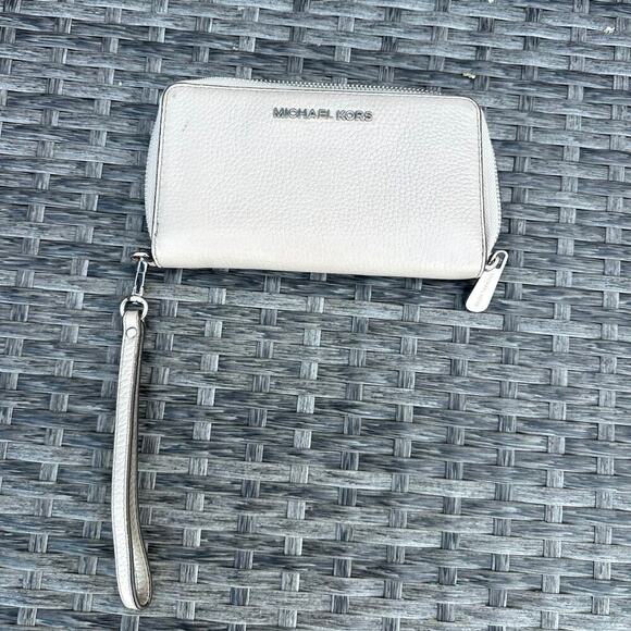 Michael Kors Jet Set Large Flat Multifunction Pebbled Leather Wristlet‎ Wallet - Picture 3 of 12
